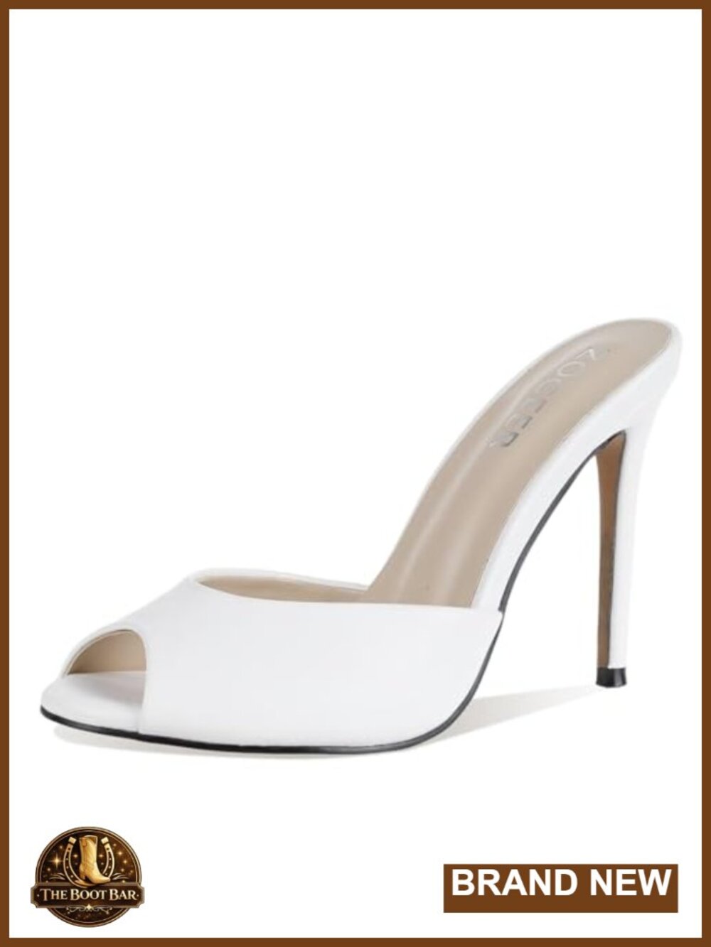 Stiletto High Heel Mules Fish Mouth Peep Toe Slip On Patent PU Leather Dressy